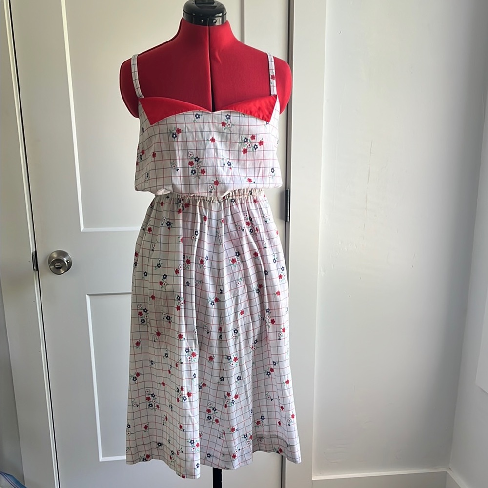 Vintage 70s/80s red white and blue sundress size small/medium
